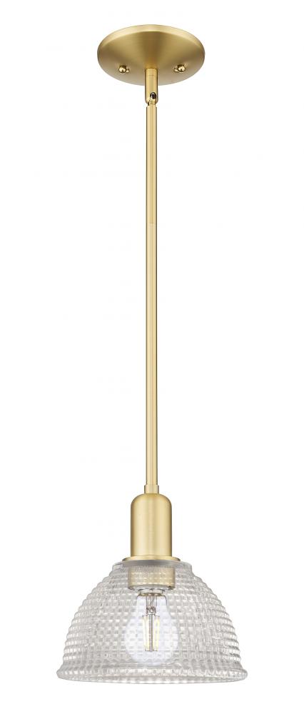 Arietta - 1 Light - 8 inch - Satin Gold - Stem hung - Mini Pendant