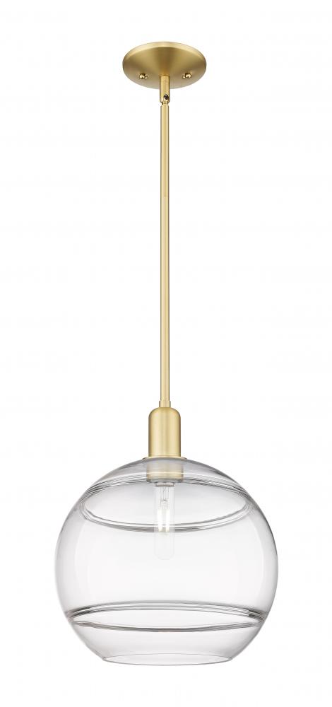 Rochester - 1 Light - 12 inch - Satin Gold - Stem hung - Mini Pendant