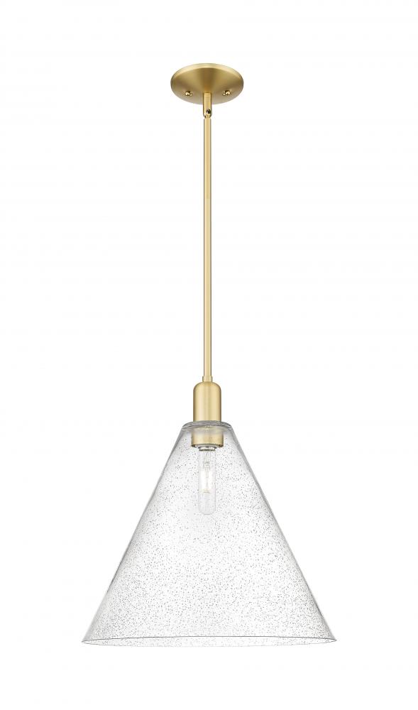 Berkshire Glass - 1 Light - 16 inch - Satin Gold - Stem hung - Mini Pendant