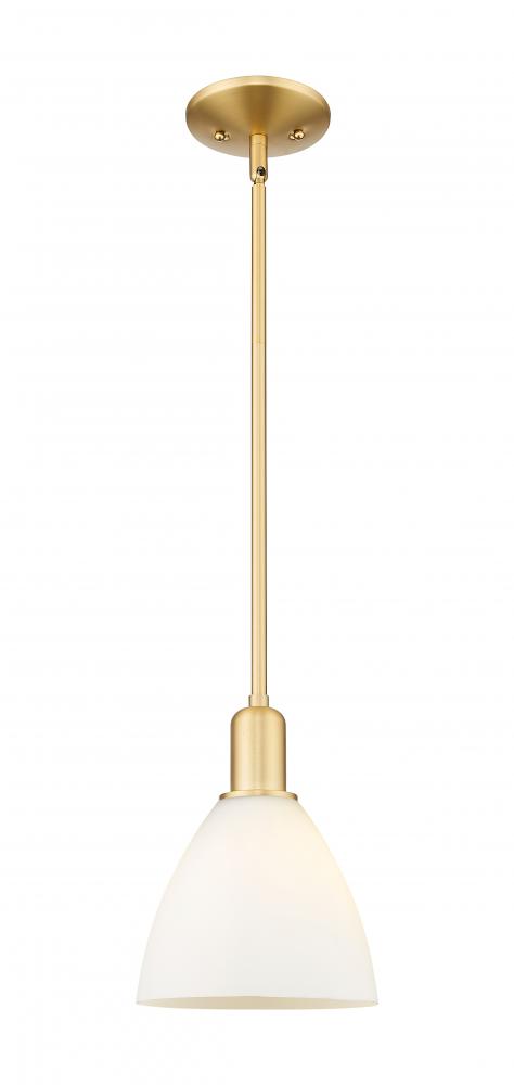 Bristol - 1 Light - 8 inch - Satin Gold - Stem hung - Mini Pendant