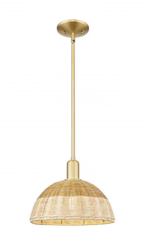 Natural Ballston Dome - 1 Light - 6 inch - Satin Gold - Mini Pendant