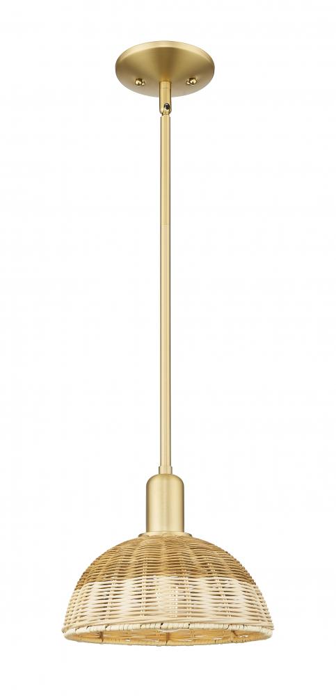 Natural Ballston Dome - 1 Light - 6 inch - Satin Gold - Mini Pendant