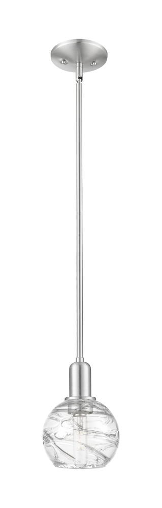 Athens Deco Swirl - 1 Light - 6 inch - Brushed Satin Nickel - Mini Pendant