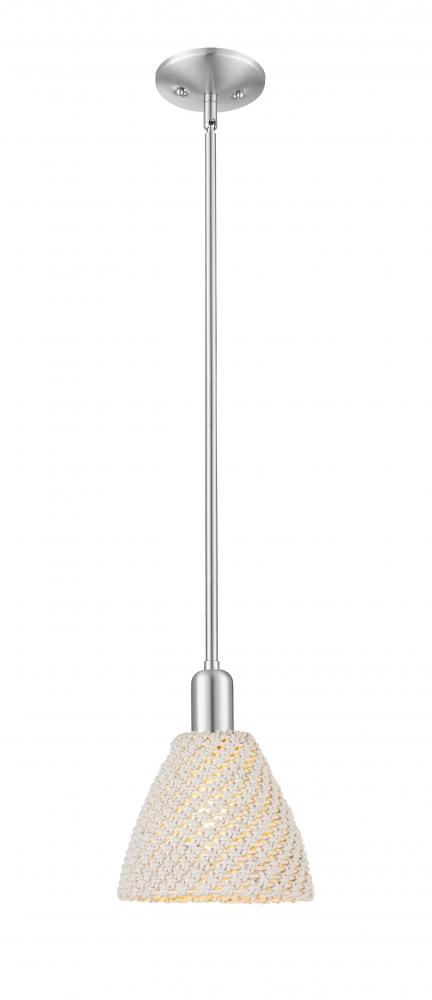 Bristol Natural - 1 Light - 6 inch - Brushed Satin Nickel - Mini Pendant