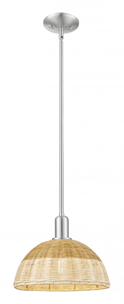 Natural Ballston Dome - 1 Light - 6 inch - Brushed Satin Nickel - Mini Pendant