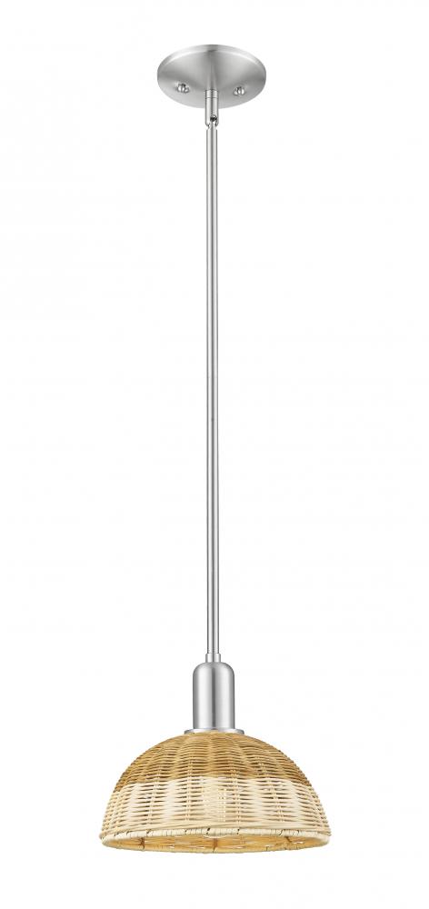 Natural Ballston Dome - 1 Light - 6 inch - Brushed Satin Nickel - Mini Pendant