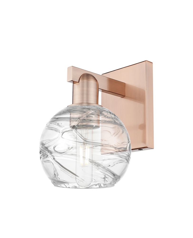 Athens Deco Swirl - 1 Light - 6 inch - Antique Copper - Sconce