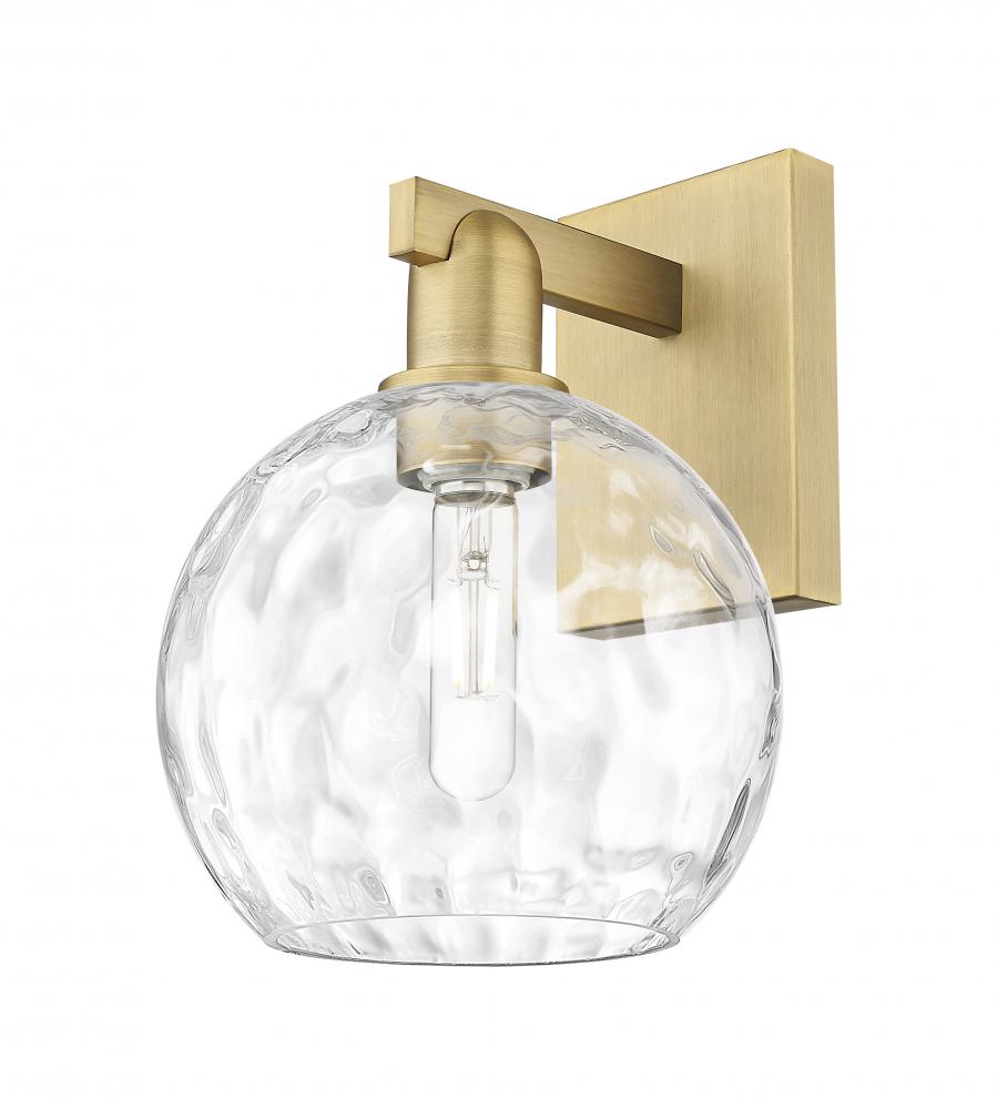 Athens Water Glass - 1 Light - 8 inch - Brushed Brass - Sconce