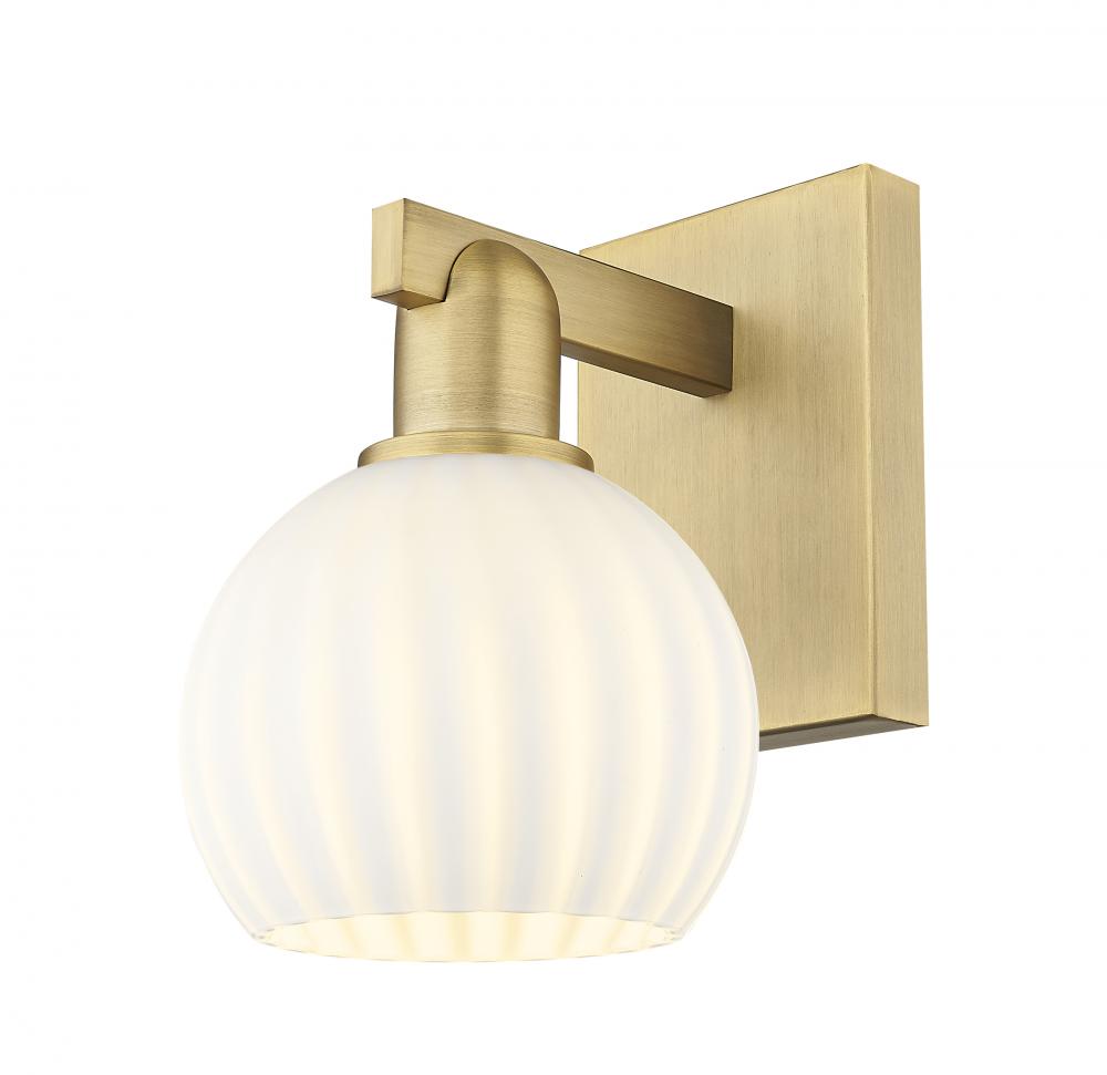 White Venetian - 1 Light - 6 inch - Brushed Brass - Sconce