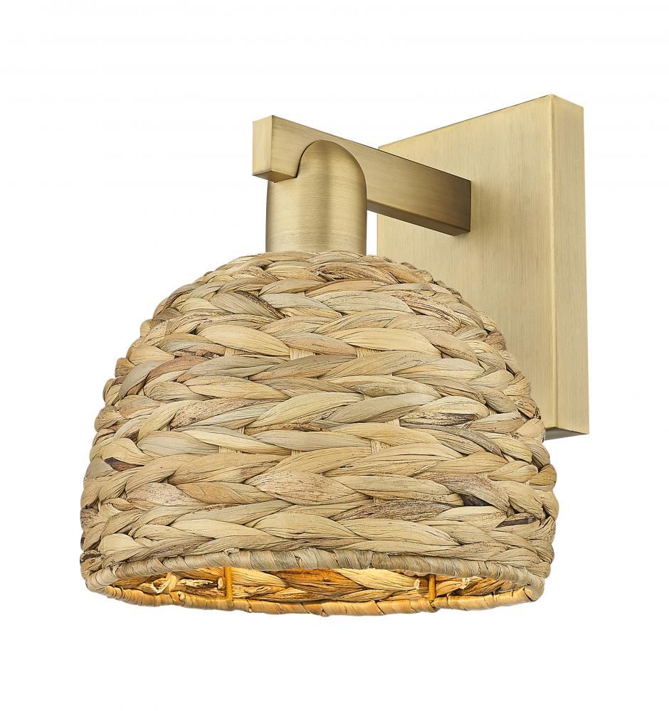 Woven Rattan - 1 Light - 8 inch - Brushed Brass - Sconce