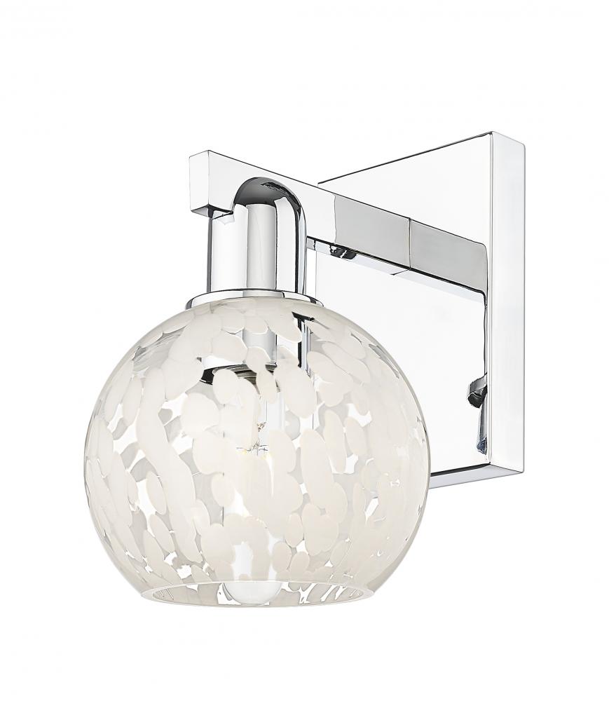 White Mouchette - 1 Light - 6 inch - Polished Chrome - Sconce