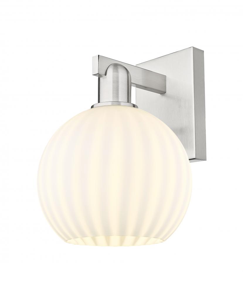 White Venetian - 1 Light - 8 inch - Brushed Satin Nickel - Sconce