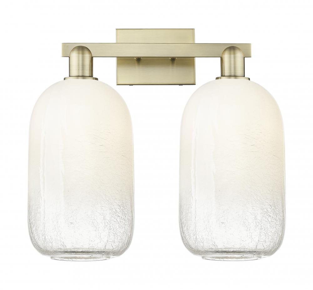 Brookhaven Cloche - 2 Light - 16 inch - Antique Brass - Bath Vanity Light