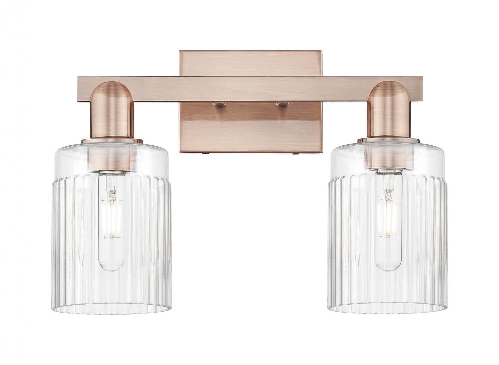 Hadley - 2 Light - 16 inch - Antique Copper - Bath Vanity Light