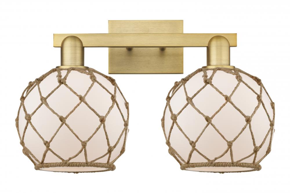 Farmhouse Rope - 2 Light - 19 inch - Brushed Brass - Bath Vanity Light