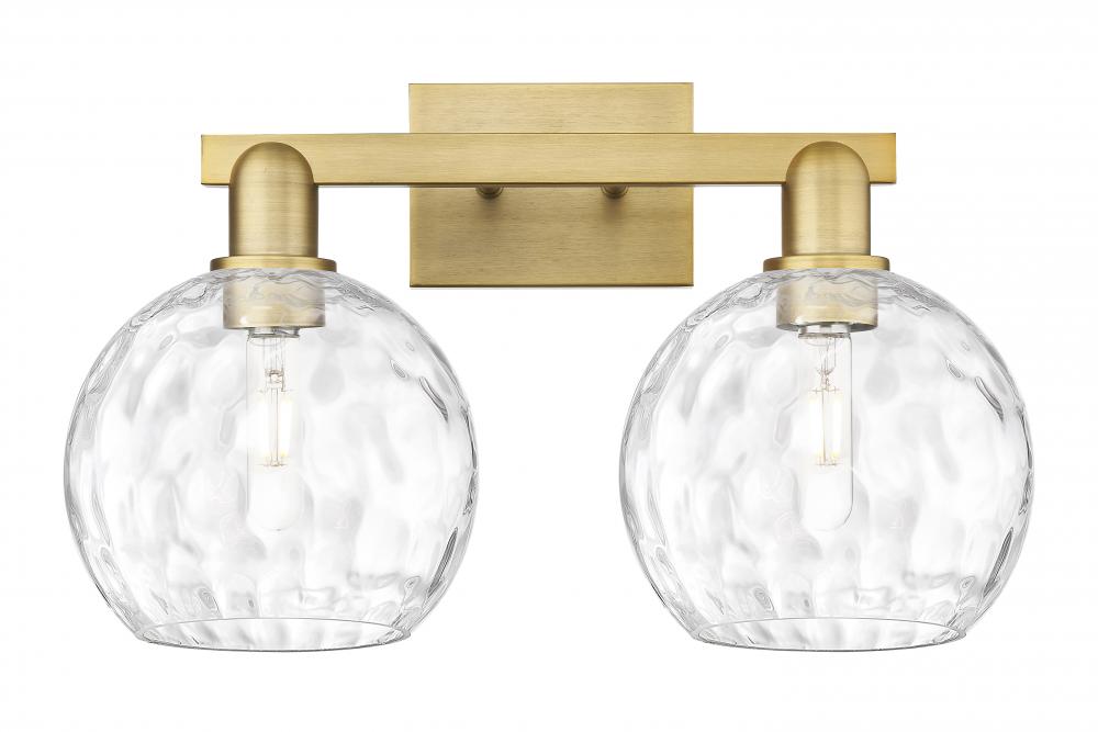 Athens Water Glass - 2 Light - 19 inch - Brushed Brass - Bath Vanity Light
