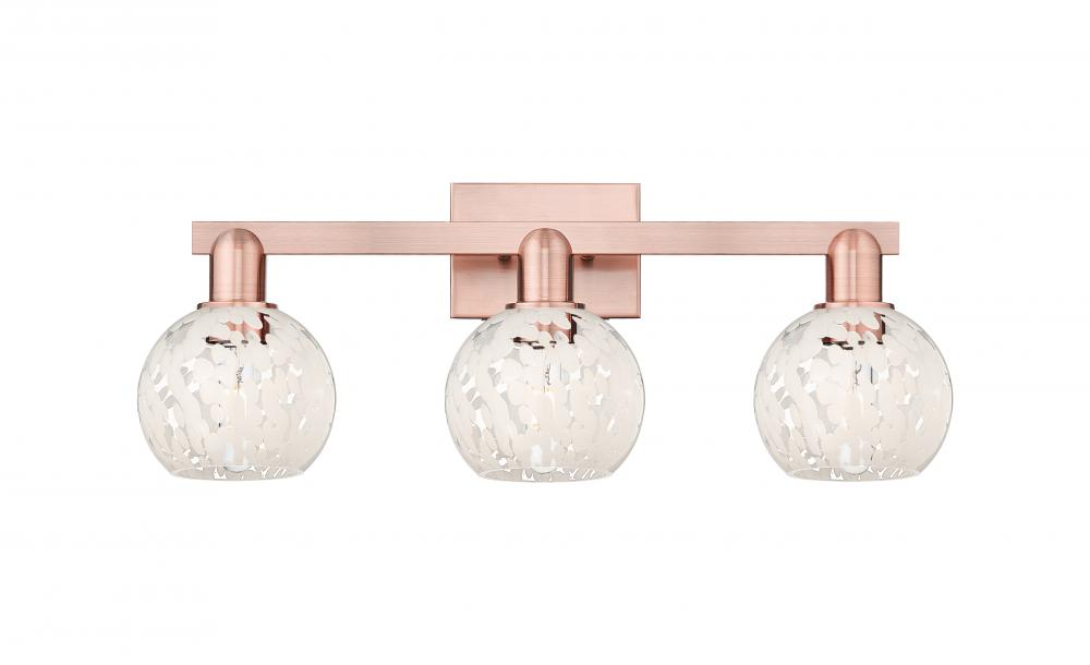 White Mouchette - 2 Light - 17 inch - Brushed Brass - Bath Vanity Light