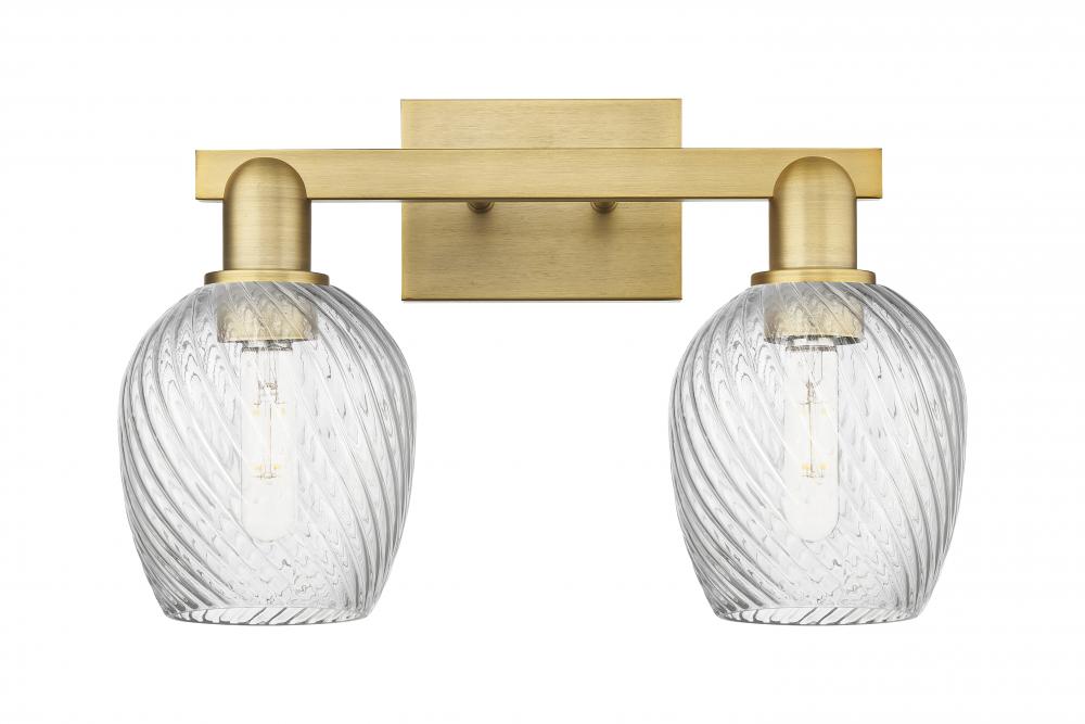 Salina - 2 Light - 17 inch - Brushed Brass - Bath Vanity Light
