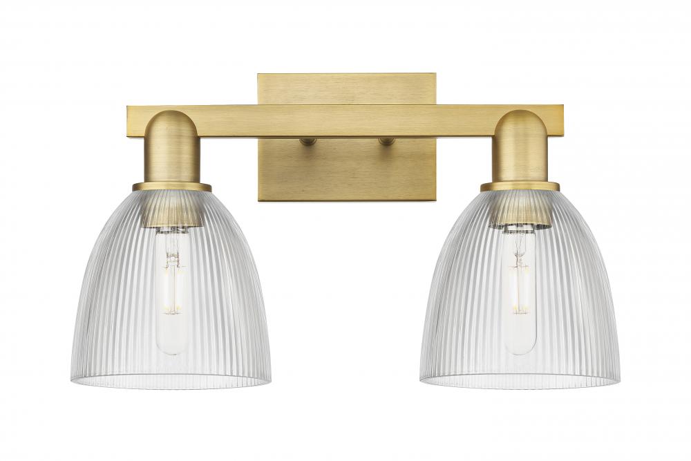 Castile - 2 Light - 17 inch - Brushed Brass - Bath Vanity Light