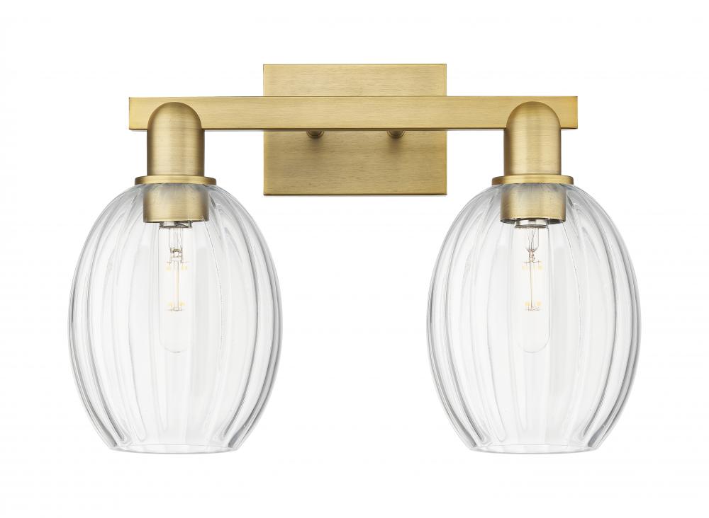 Preston Bulb - 2 Light - 16 inch - Brushed Brass - Bath Vanity Light