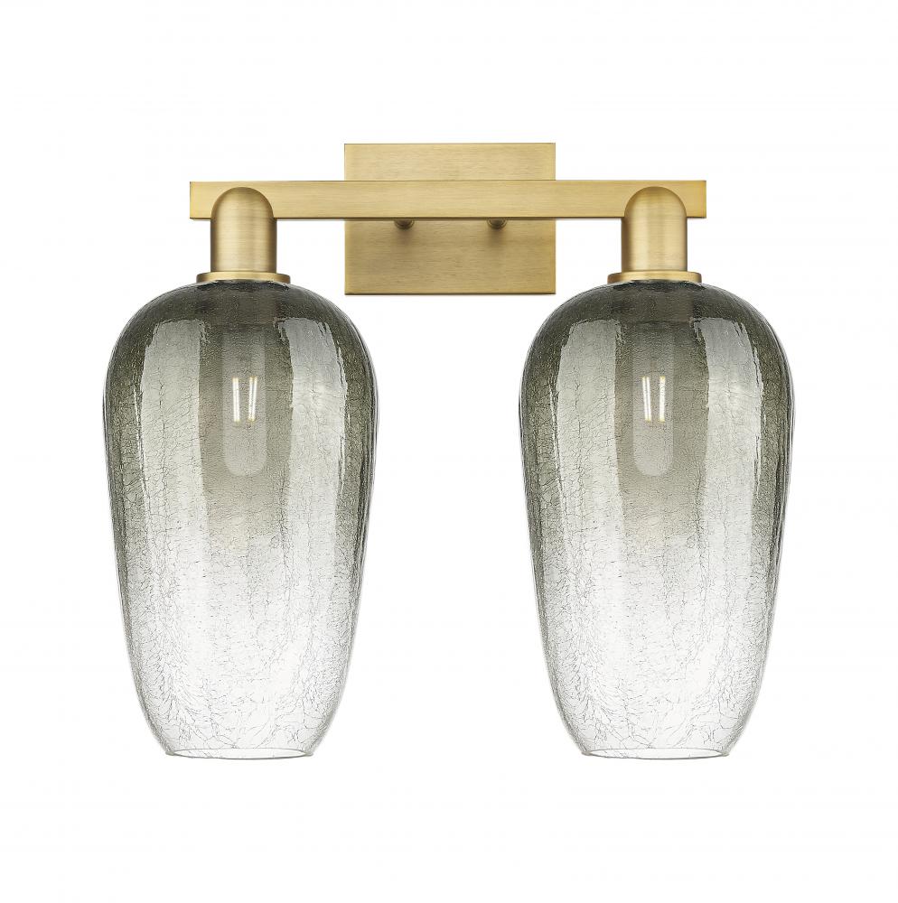 Brookhaven Flute - 2 Light - 16 inch - Brushed Brass - Bath Vanity Light