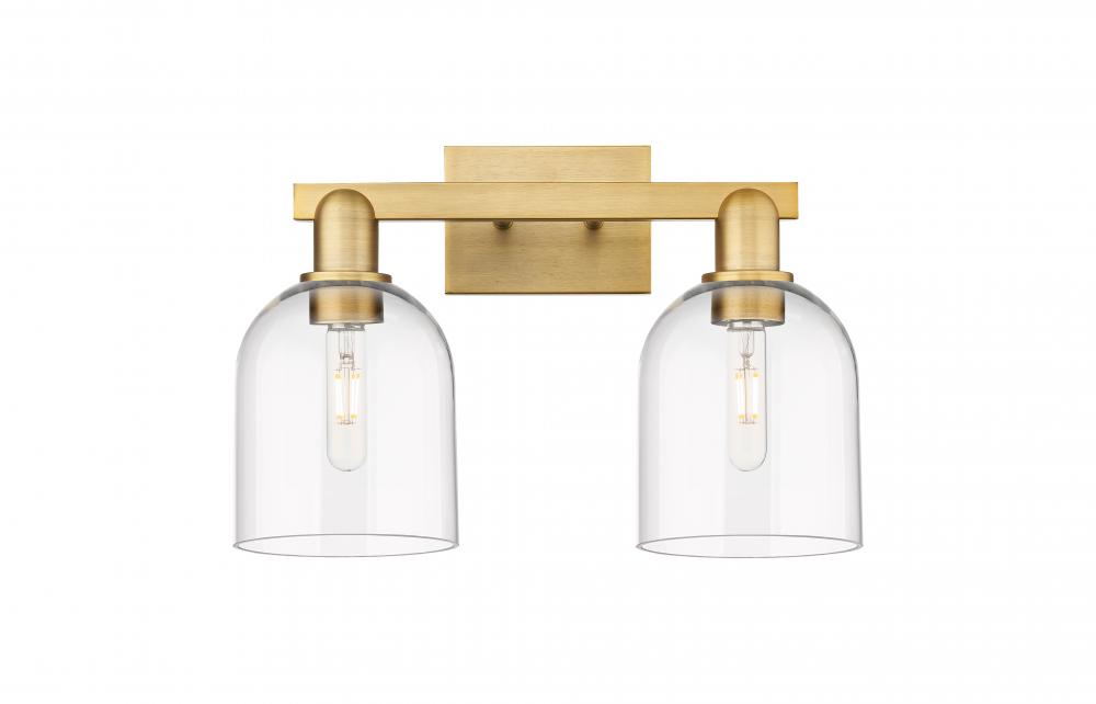 Bella - 2 Light - 17 inch - Brushed Brass - Bath Vanity Light