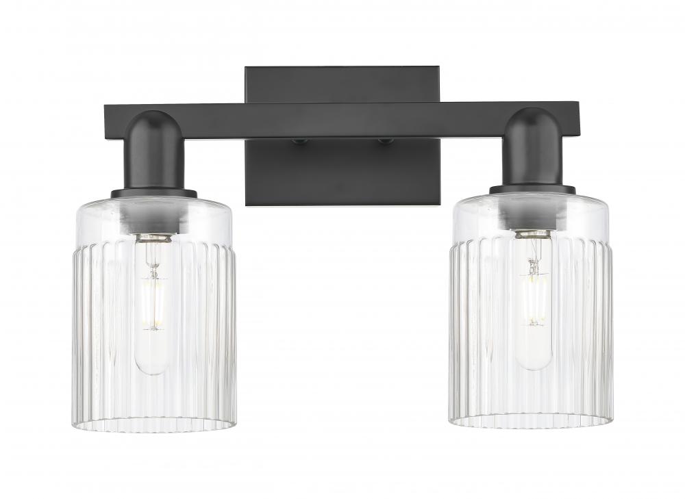Hadley - 2 Light - 16 inch - Matte Black - Bath Vanity Light