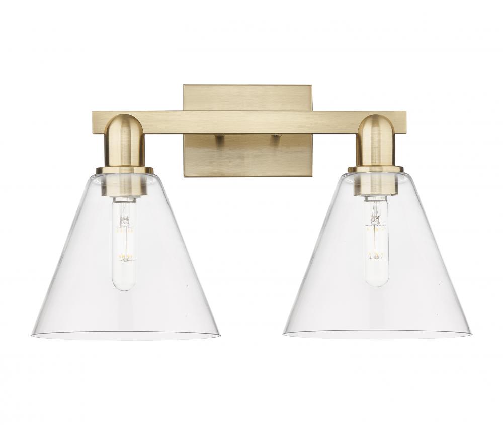 Berkshire Glass - 2 Light - 19 inch - Champagne Bronze - Bath Vanity Light