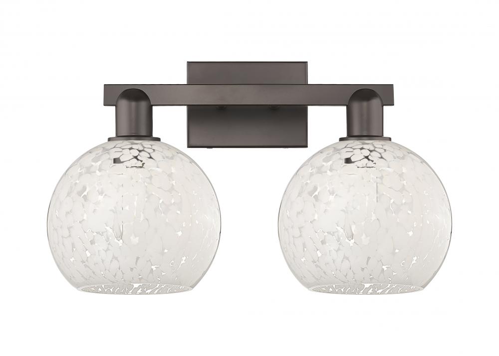White Mouchette - 2 Light - 19 inch - Oil Rubbed Bronze - Bath Vanity Light