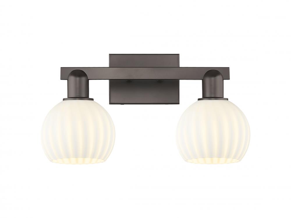 White Venetian - 2 Light - 17 inch - Oil Rubbed Bronze - Bath Vanity Light