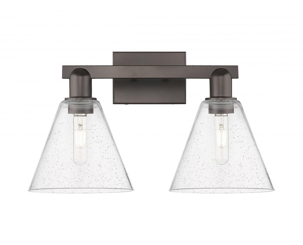 Berkshire Glass - 2 Light - 19 inch - Oil Rubbed Bronze - Bath Vanity Light