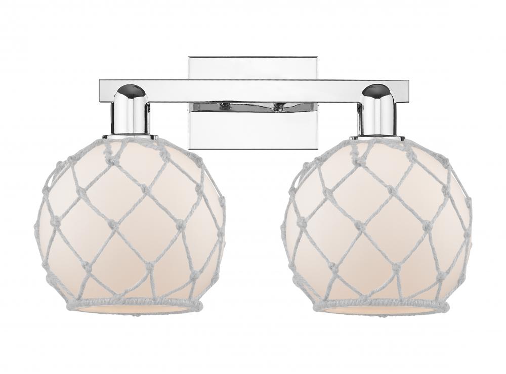 Farmhouse Rope - 2 Light - 19 inch - Polished Chrome - Bath Vanity Light