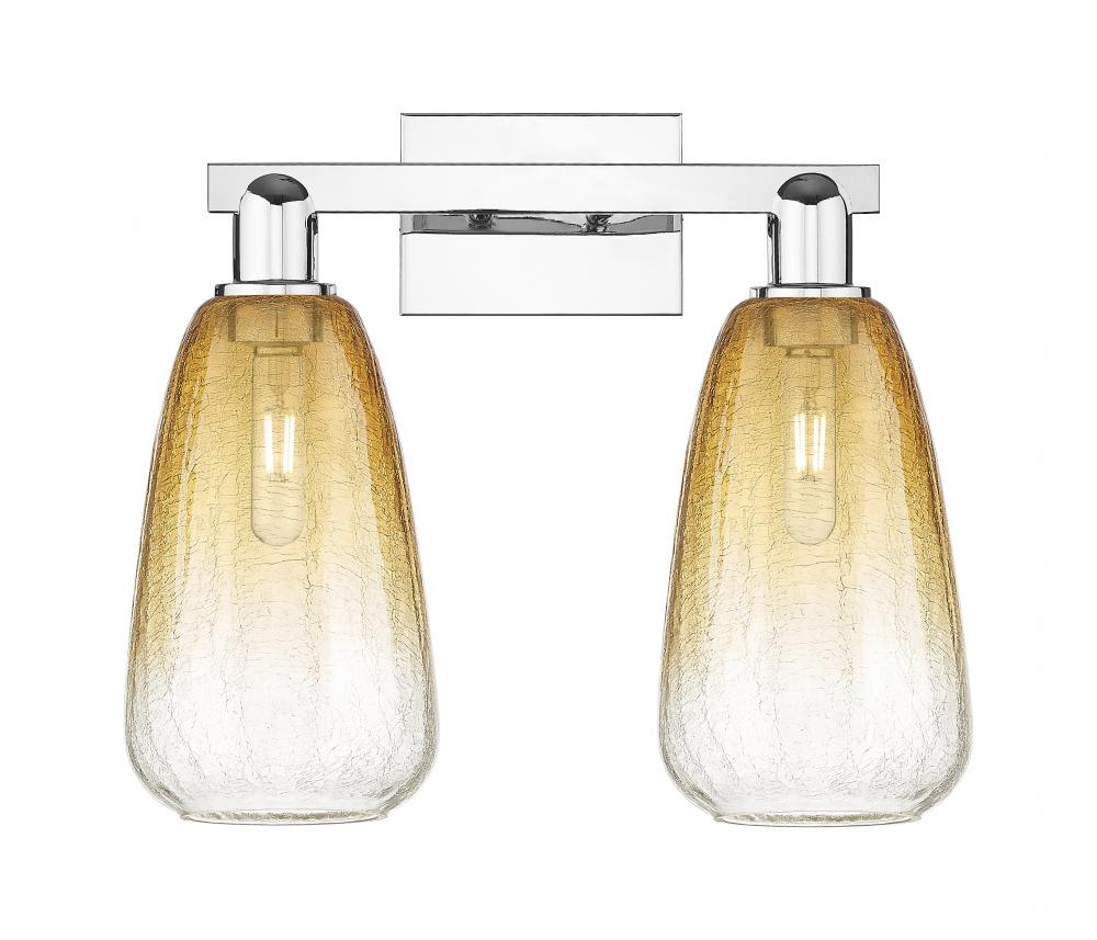 Brookhaven Almond - 2 Light - 16 inch - Polished Chrome - Bath Vanity Light
