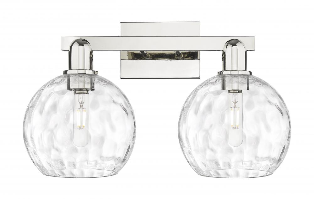 Athens Water Glass - 2 Light - 19 inch - Polished Nickel - Bath Vanity Light