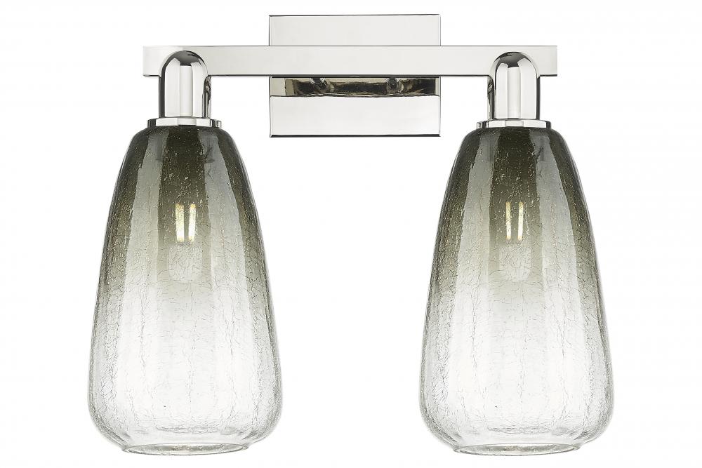 Brookhaven Almond - 2 Light - 16 inch - Polished Nickel - Bath Vanity Light