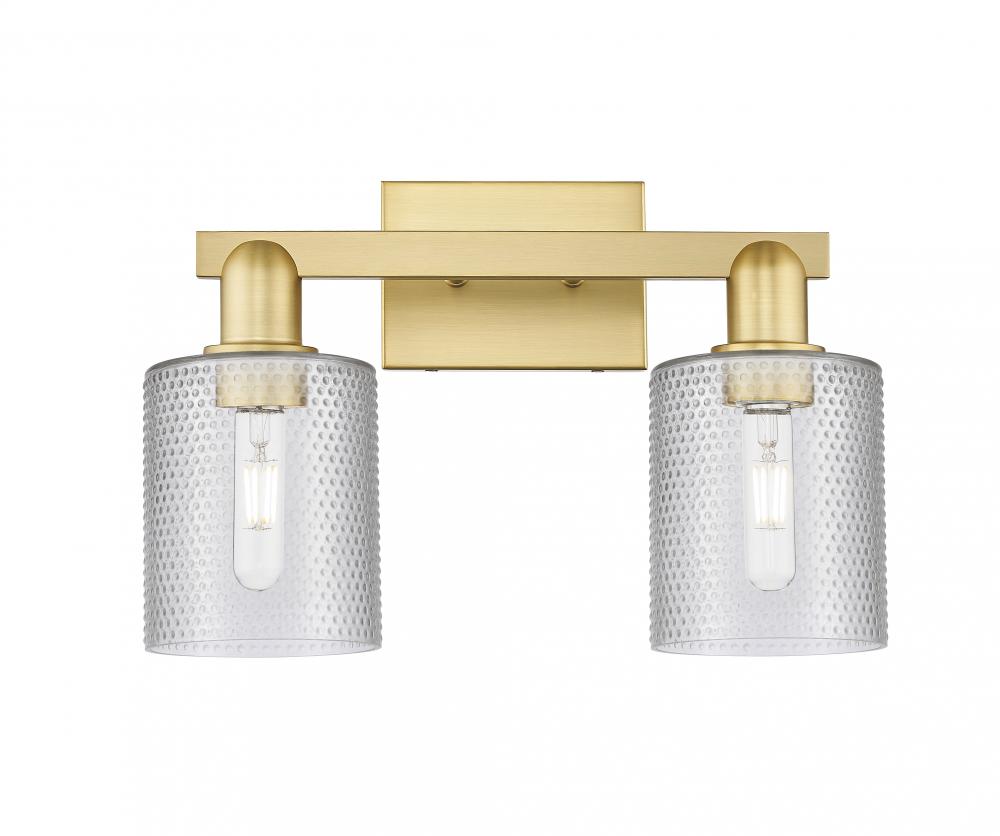 Cobbleskill - 2 Light - 16 inch - Satin Gold - Bath Vanity Light