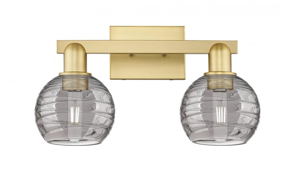 Athens Deco Swirl - 2 Light - 16 inch - Satin Gold - Bath Vanity Light