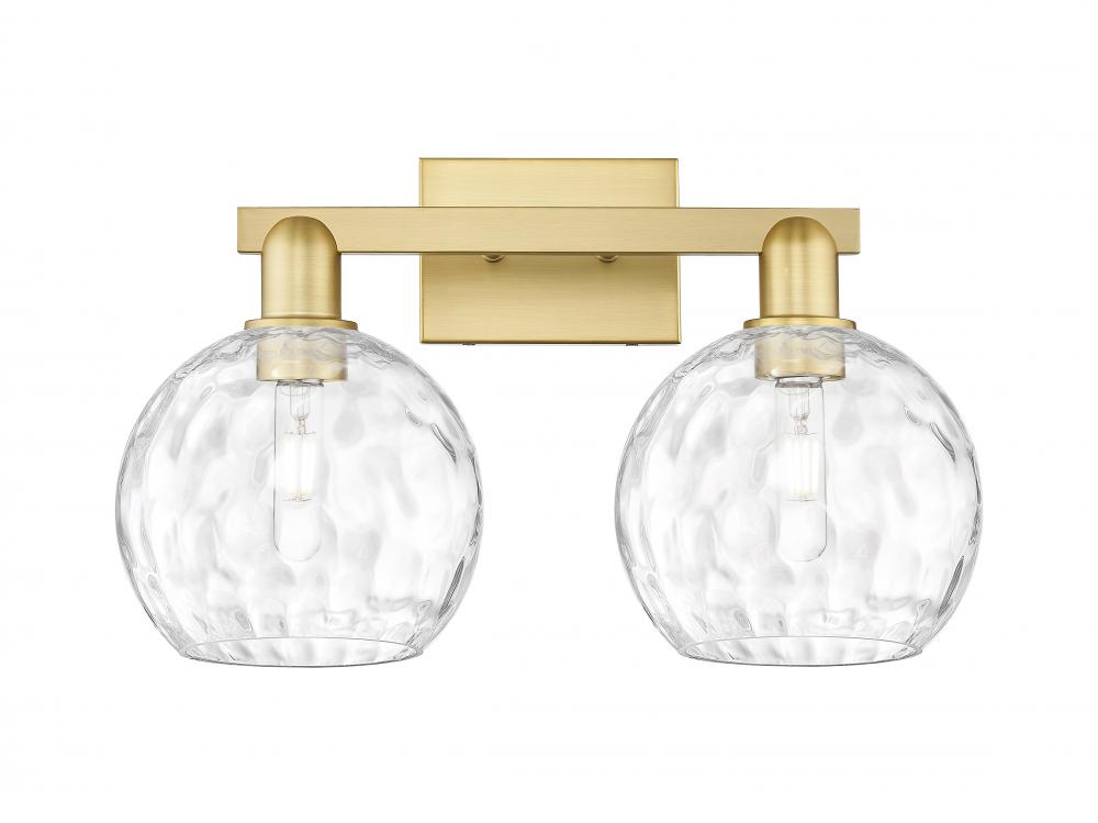 Athens Water Glass - 2 Light - 19 inch - Satin Gold - Bath Vanity Light