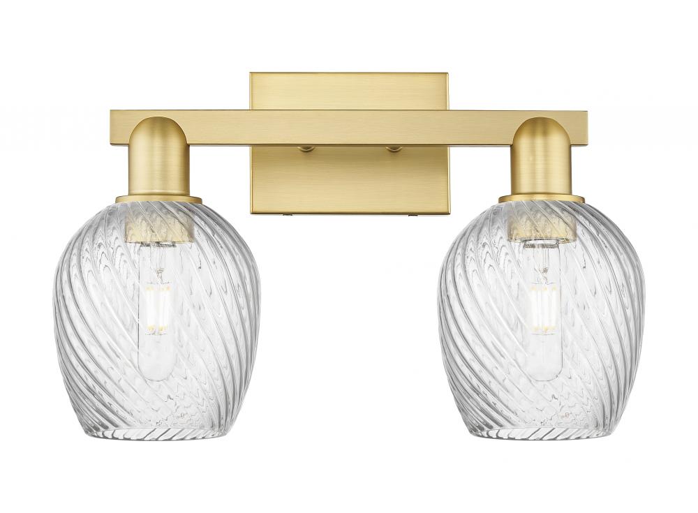Salina - 2 Light - 17 inch - Satin Gold - Bath Vanity Light