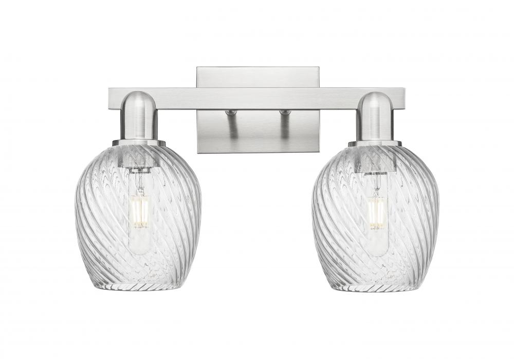 Salina - 2 Light - 17 inch - Brushed Satin Nickel - Bath Vanity Light