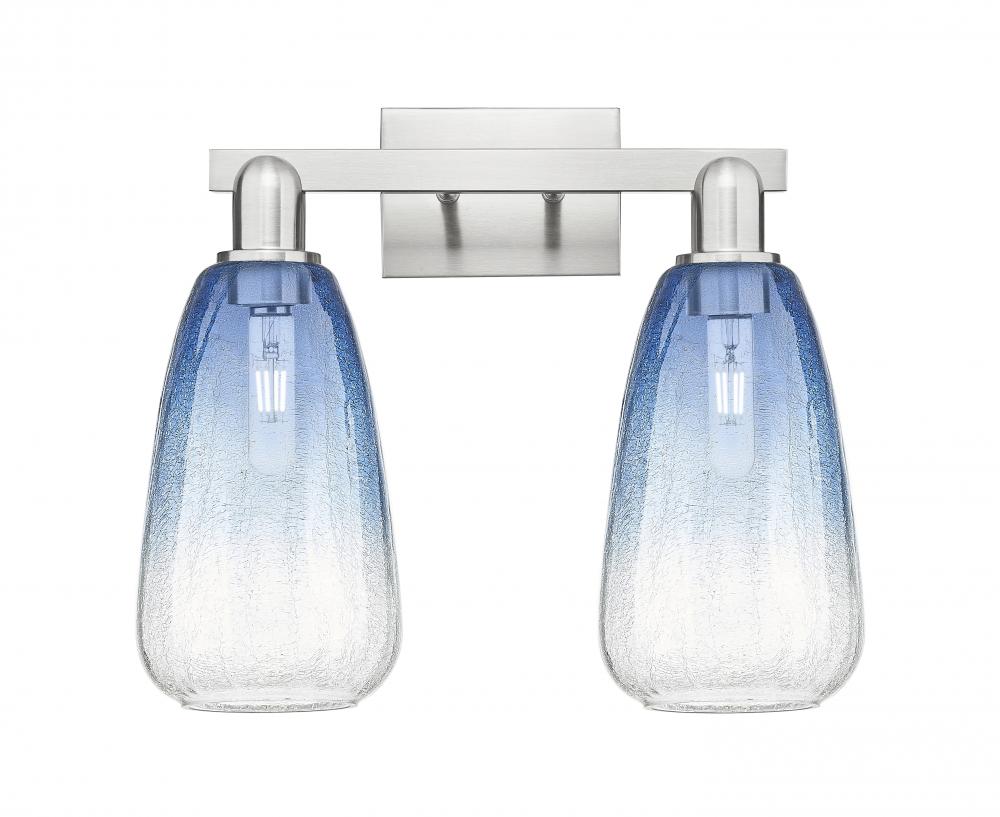 Brookhaven Almond - 2 Light - 16 inch - Brushed Satin Nickel - Bath Vanity Light