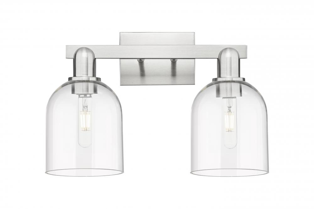 Bella - 2 Light - 17 inch - Brushed Satin Nickel - Bath Vanity Light
