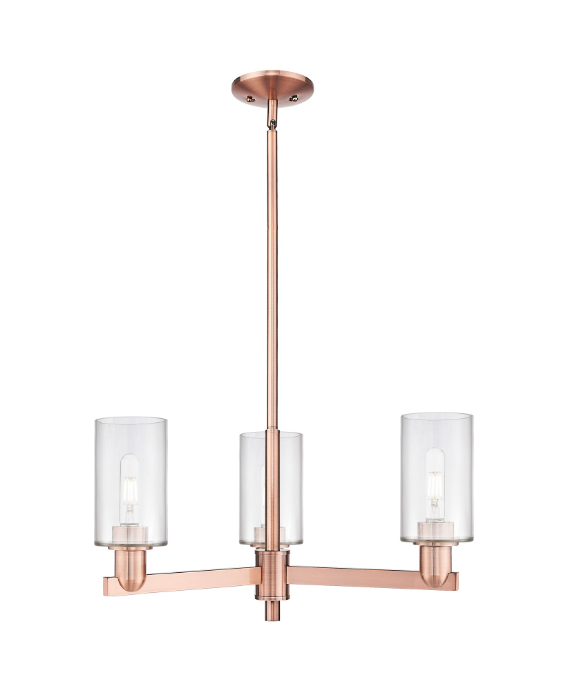 Clymer - 3 Light - 26 inch - Antique Copper - Stem hung - Pendant
