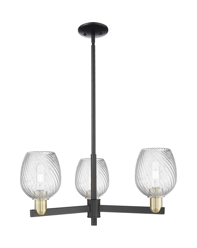Salina - 3 Light - 28 inch - Black Antique Brass - Stem hung - Pendant