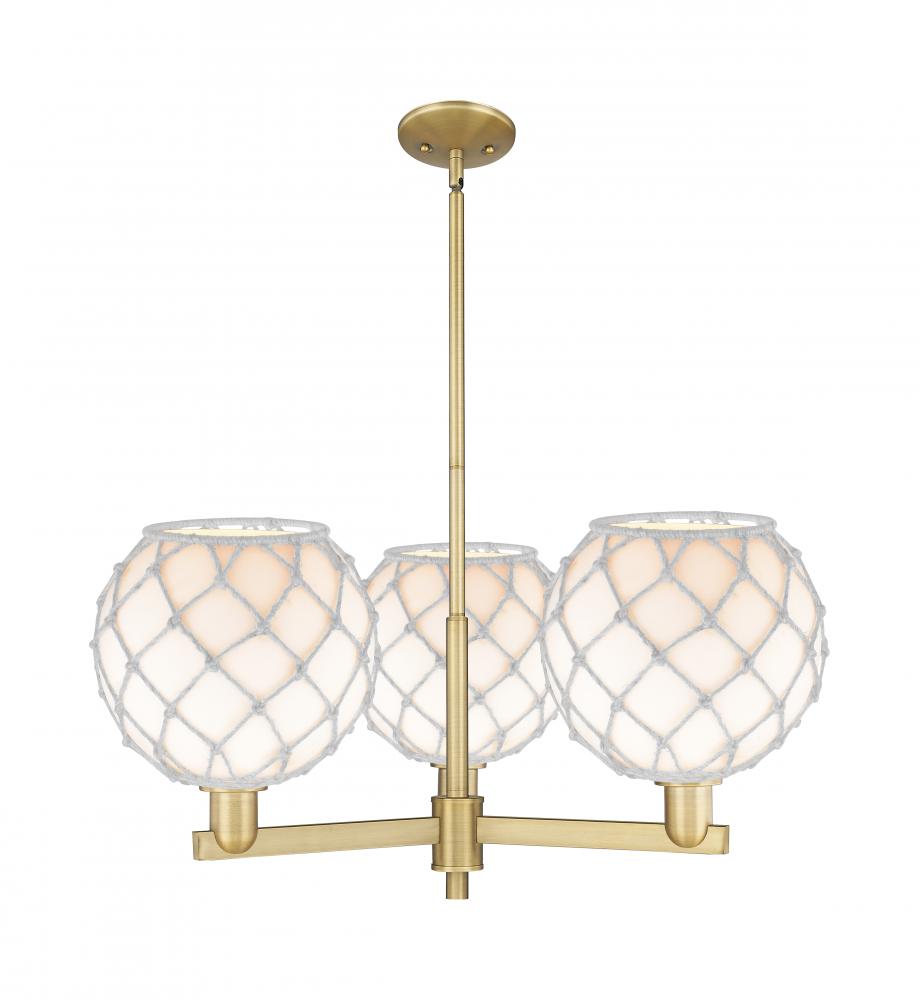 Farmhouse Rope - 3 Light - 32 inch - Brushed Brass - Stem hung - Pendant