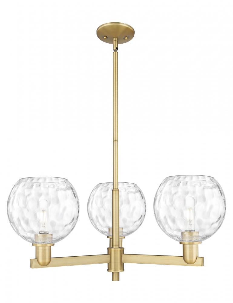 Athens Water Glass - 3 Light - 30 inch - Brushed Brass - Stem hung - Pendant