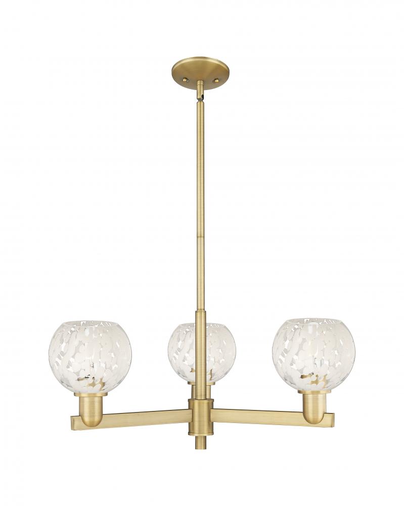 White Mouchette - 3 Light - 28 inch - Brushed Brass - Stem hung - Pendant