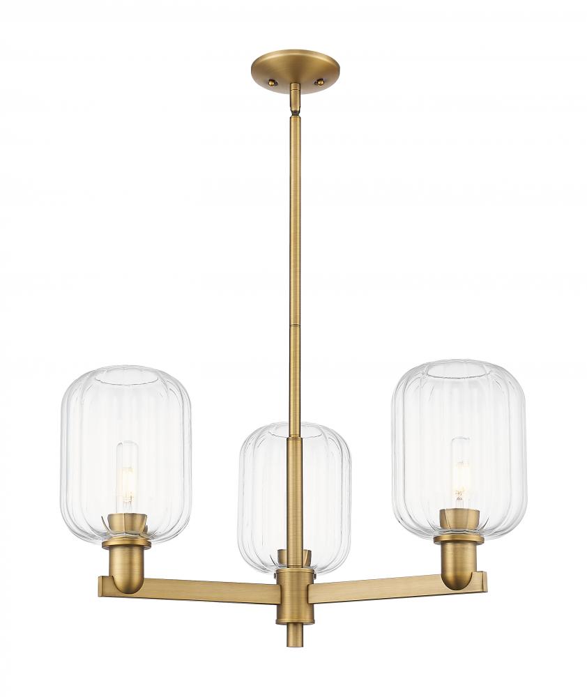 Preston Cylinder - 3 Light - 18 inch - Brushed Brass - Pendant
