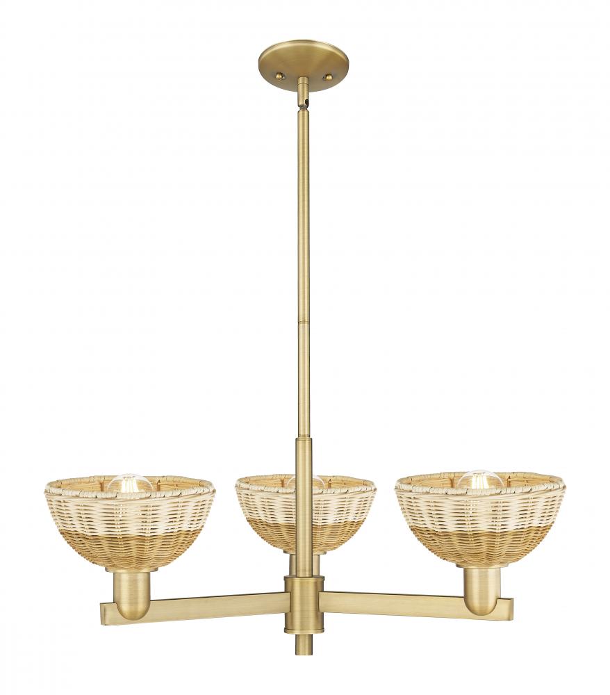 Natural Ballston Dome - 3 Light - 18 inch - Brushed Brass - Pendant