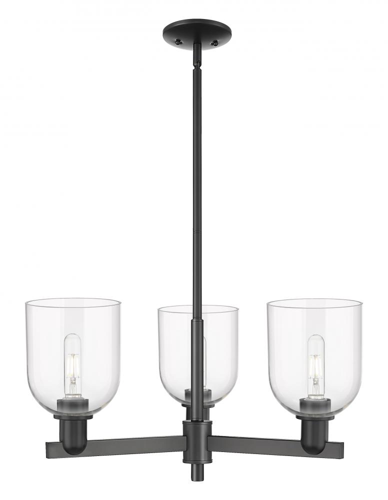 Bella - 3 Light - 27 inch - Matte Black - Stem hung - Pendant